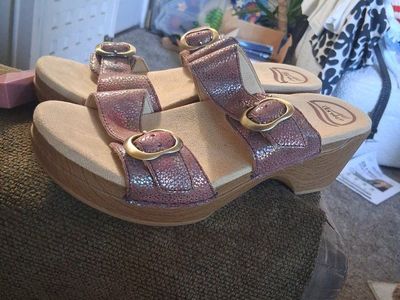 Dansko pink metallic Leather Upper Shoes, Size 39 (EU)