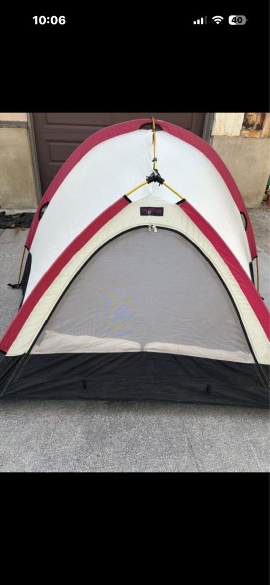Red & White Camping Tent - Compact, Lightweight Outdoor Shelter.Walrus Arc/3.2 person tent.