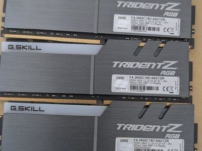 G.SKILL Trident Z RGB 64GB (2x32GB) DDR4 3600MHz CL18 RAM Kit (F4-3600C18D-64GTZR) 2 Sets 128Gb available