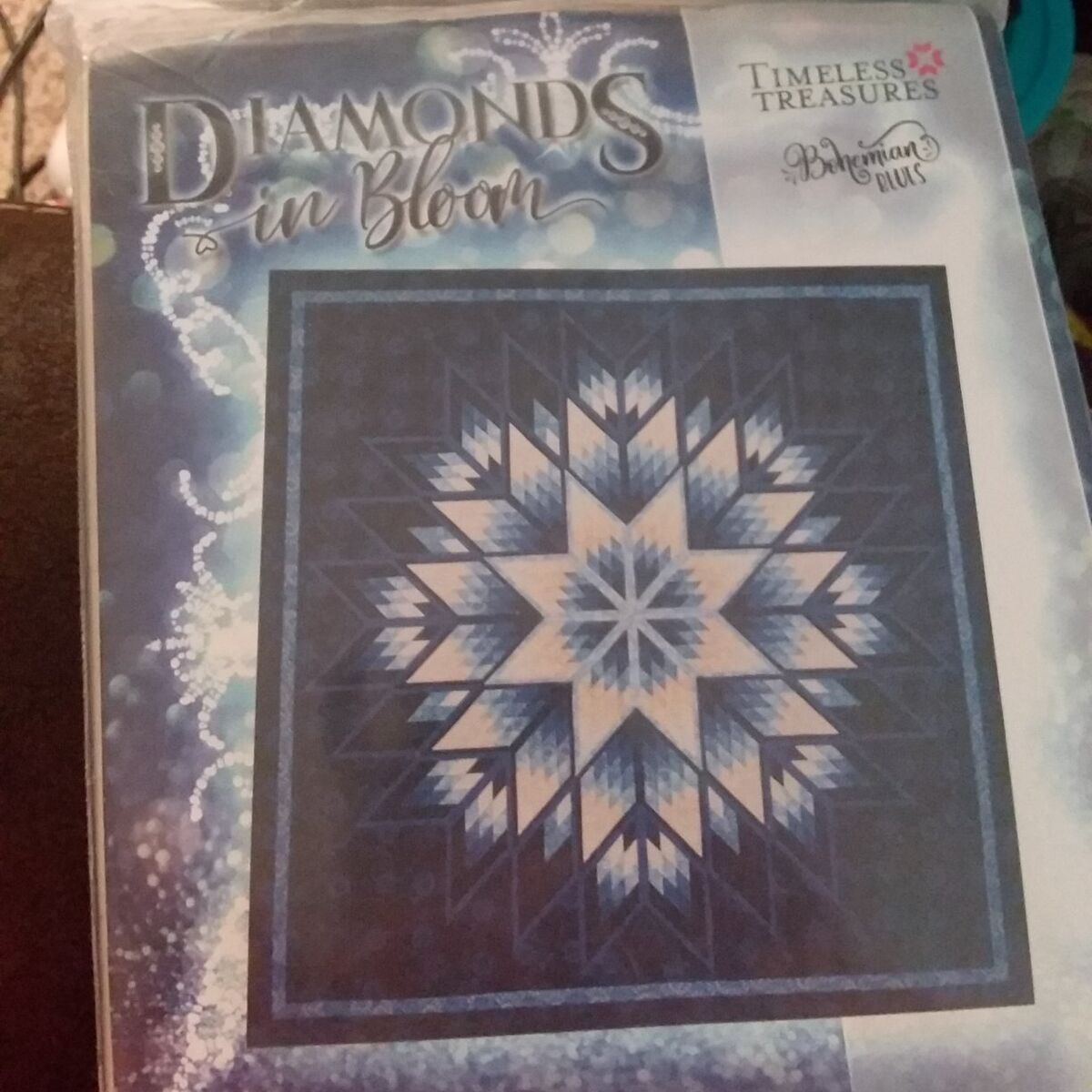DIAMONDS IN BLUE QUILT TOP PATTERN..PAPER PIECING