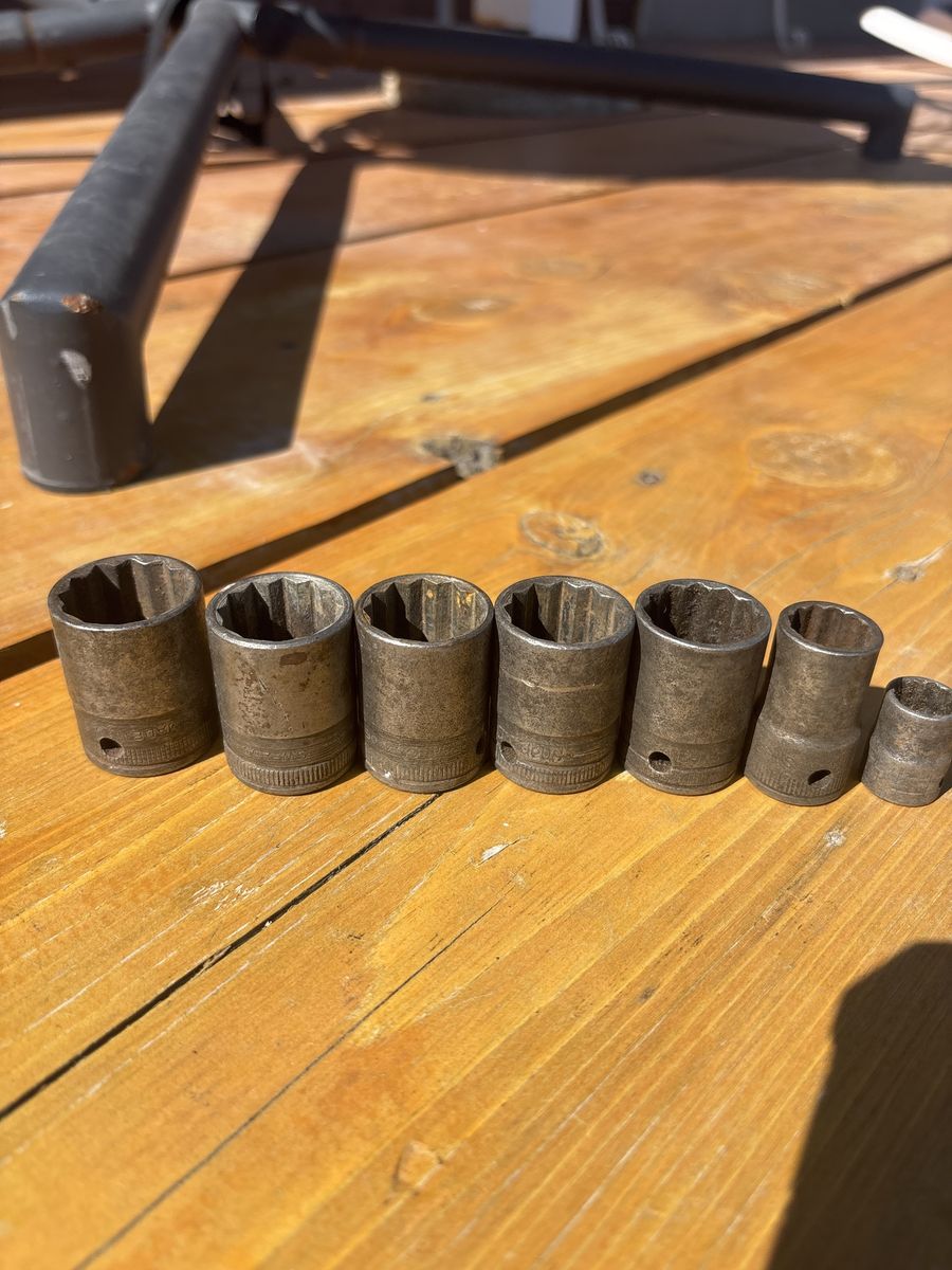 Vintage Snap-On 12-Point Sockets - Lot of 7 Antique Tools