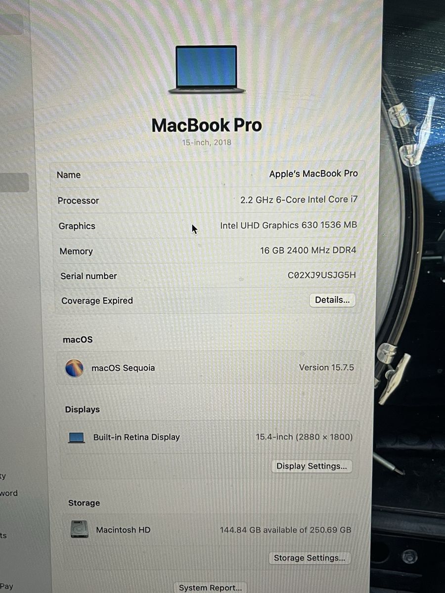 2018 Apple MacBook Pro 15”