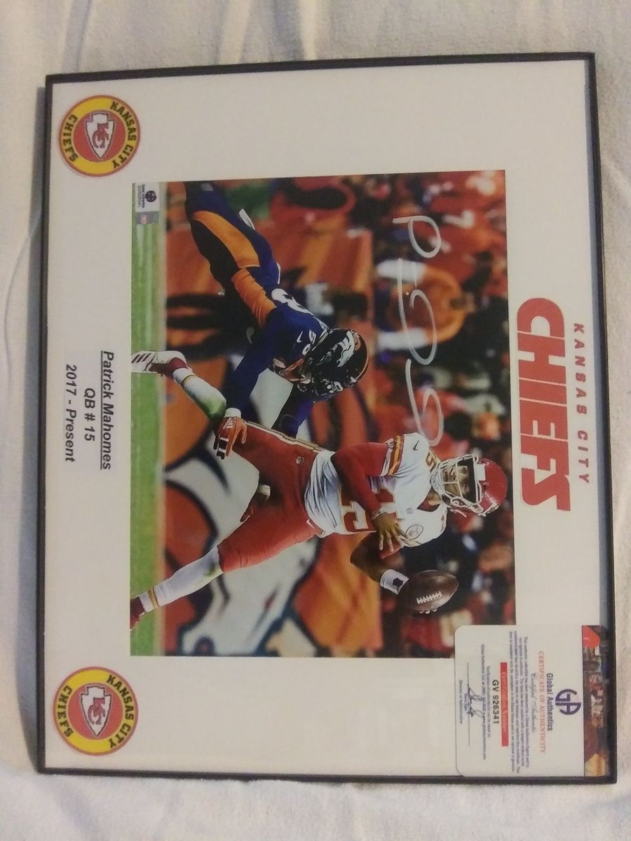 Patrick Mahomes signed photo with C.O.A.