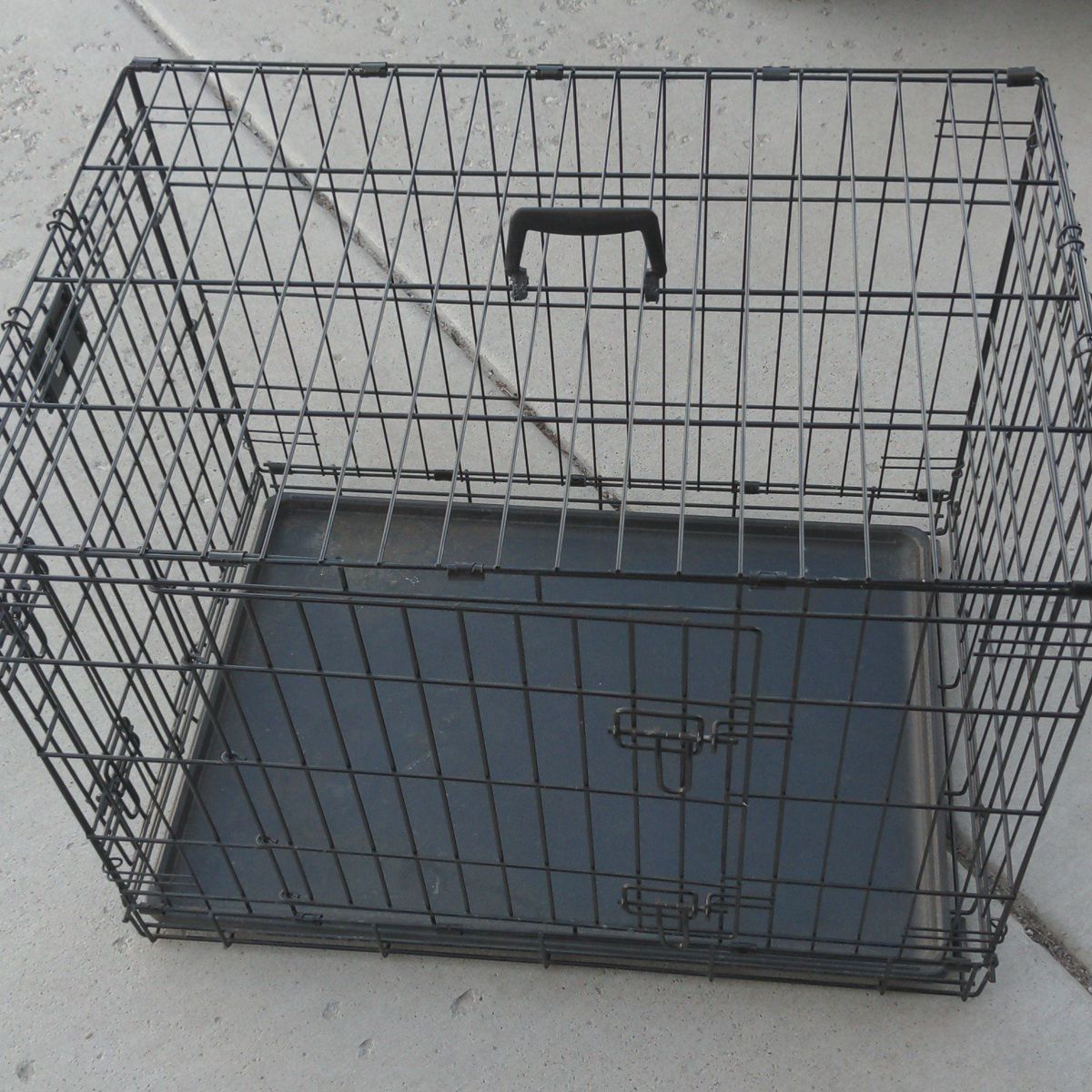 double door folding wire dog crate