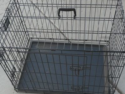 double door folding wire dog crate