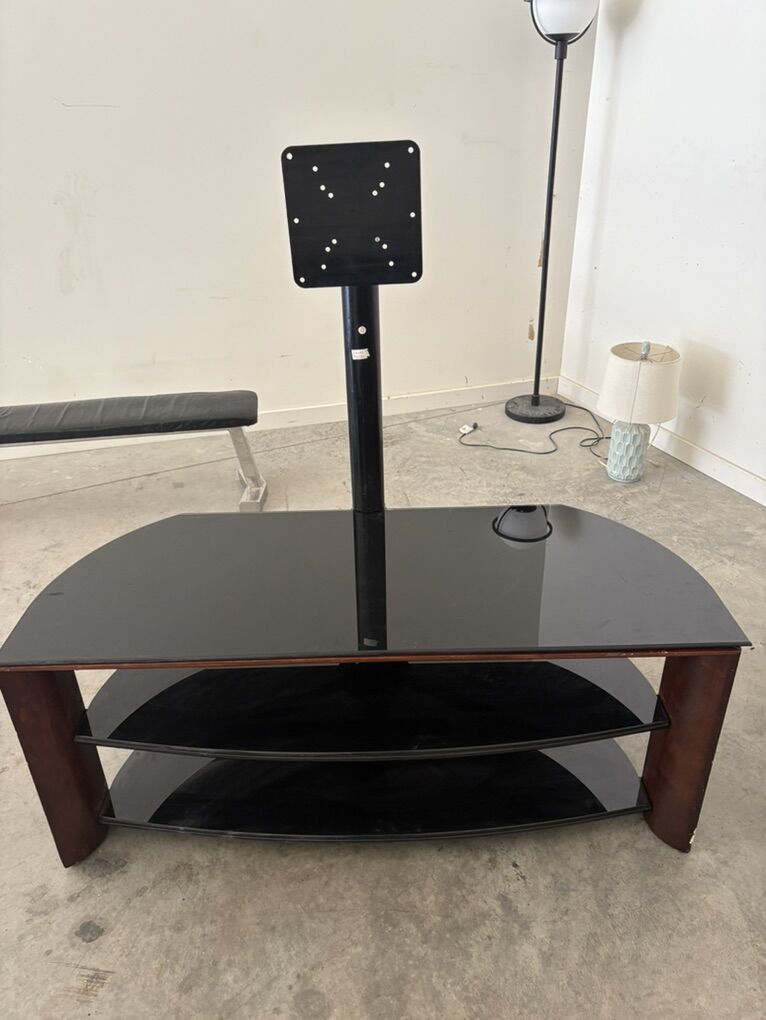 TV Stand with Mount – Glass & Wood