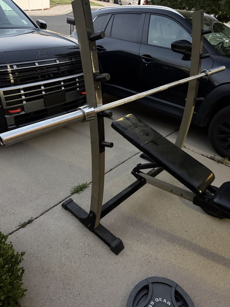 Fitness Gear Barbell Weight Bench with Bar and Weight Plates