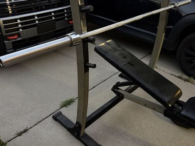 Fitness Gear Barbell Weight Bench with Bar and Weight Plates