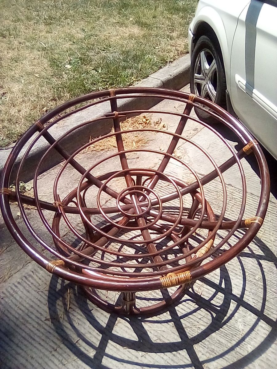 Papasan Chair Frame, Rattan Wicker Brown, Good Condition, No Cushion