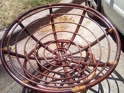 Papasan Chair Frame, Rattan Wicker Brown, Good Condition, No Cushion