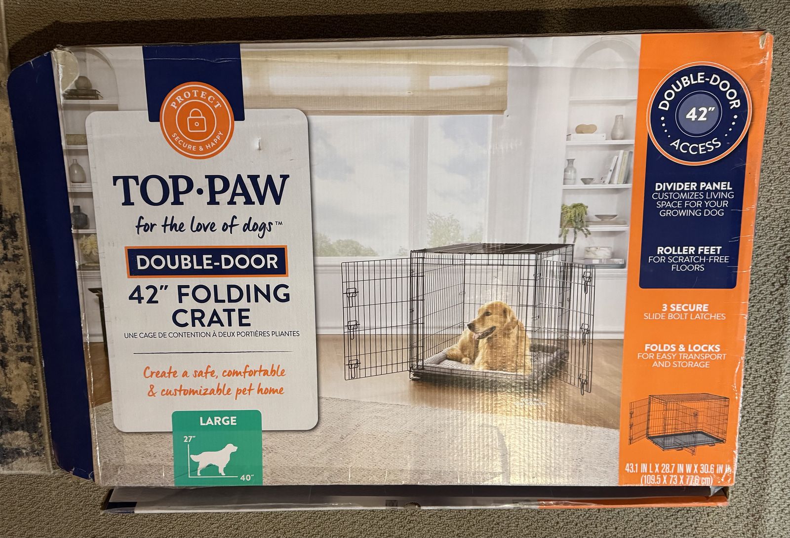 Large Double Door Folding Dog Gate