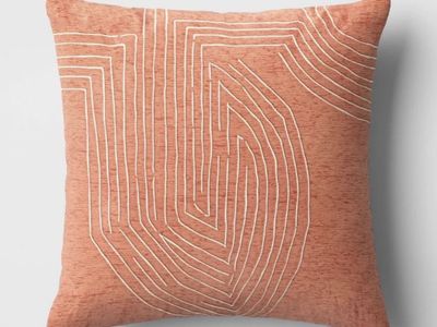 Threshold 24"x24" Oversized Geometric Metallic Velvet Throw Pillow, New