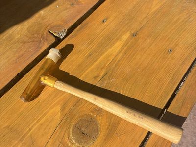 Vintage Bullet Puller Soft Face Plastic Mallet Hammer with Wood Handle - Stamped GUN INC 1958