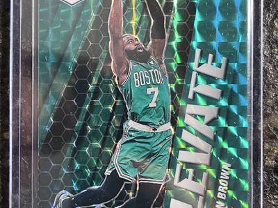 Jaylen Brown 2020-21 Panini Mosaic Elevate #8 Basketball Card Celtics Green Prizm