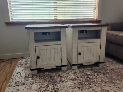 Pair of Signature Ashley Wystfield Rustic Farmhouse End Tables / Nightstands