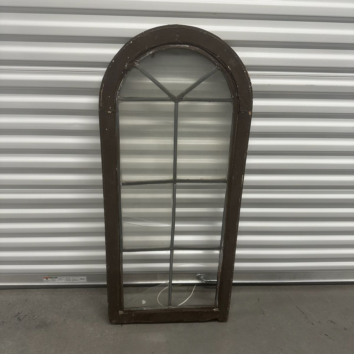 Vintage Arched Wood Window Frame Decor – 4ft x 23" Farmhouse Style