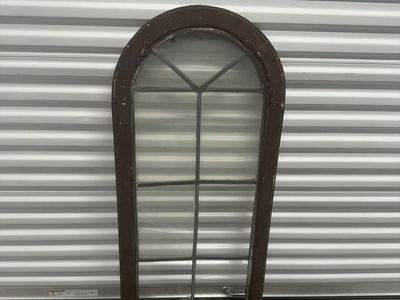 Vintage Arched Wood Window Frame Decor – 4ft x 23" Farmhouse Style