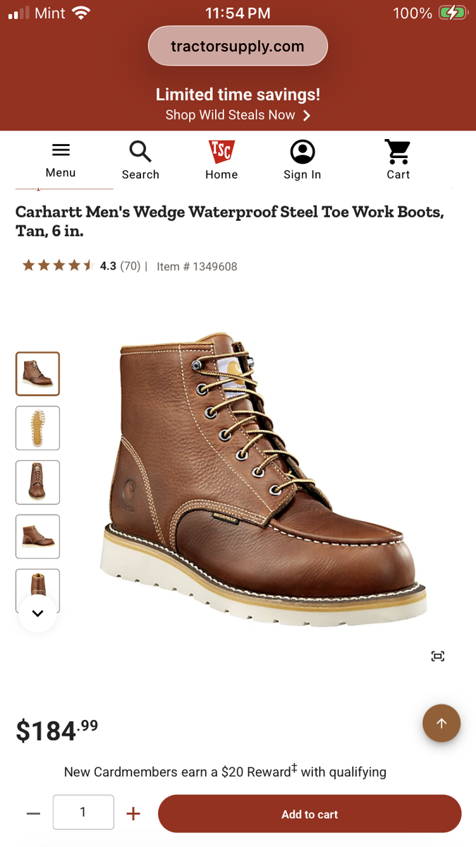 Carhartt steel toe work boots size 14 for sale or trade.