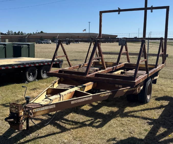 Used Quad Reel Utility Trailer Single Axle Dual Wheel Spring Suspension Pintle Lunette Ring Electric Brake Cable Wire Hose