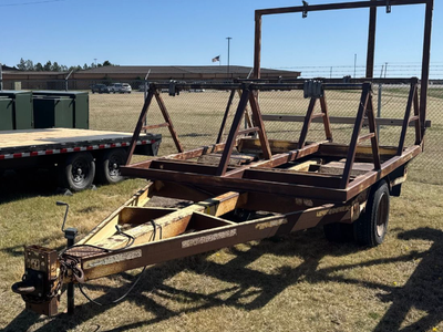 Used Quad Reel Utility Trailer Single Axle Dual Wheel Spring Suspension Pintle Lunette Ring Electric Brake Cable Wire Hose