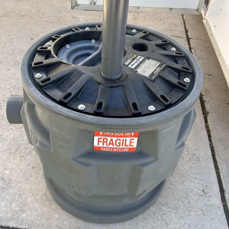 Liberty Pump Pro380 Series 4/10 HP Submersible Pre-Assembled Simplex Sewage System with LE41 Pump, 24”x24” Polyethylene Basin