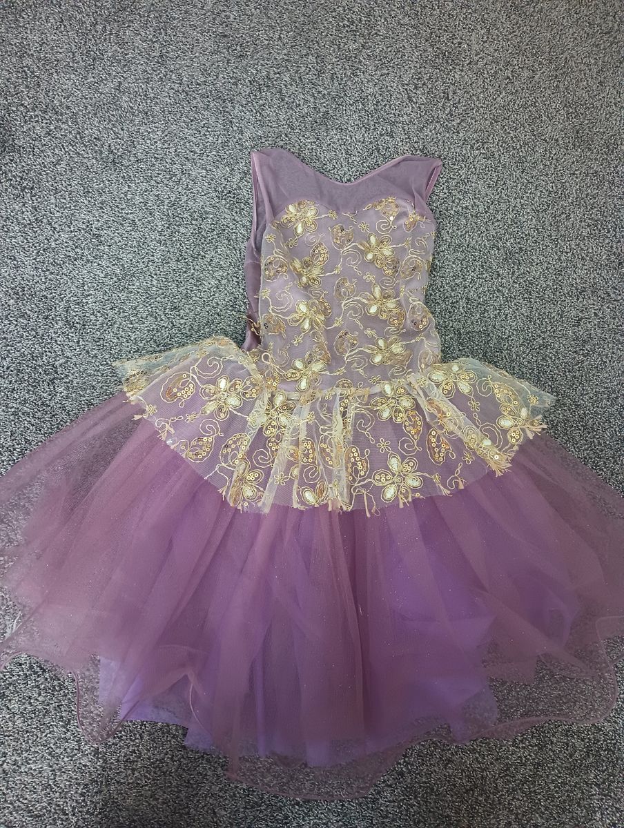 Mauve and gold ballet costume