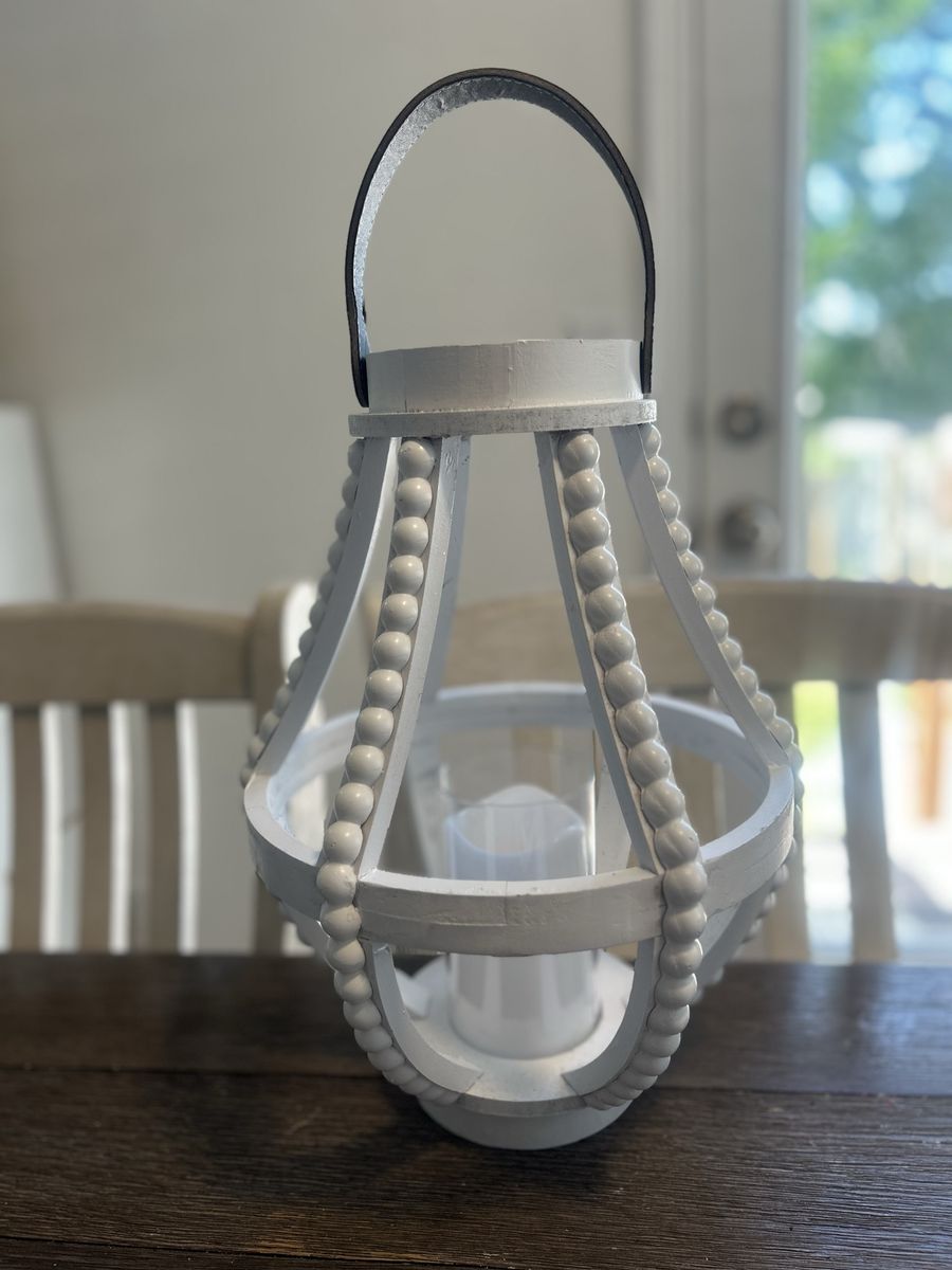 Shabby chic white lantern
