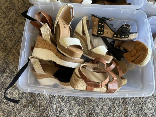 Pallet of Ladies Sandals, Boots, Slippers, and Purses