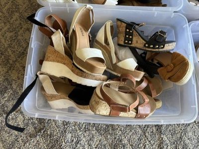 Pallet of Ladies Sandals, Boots, Slippers, and Purses