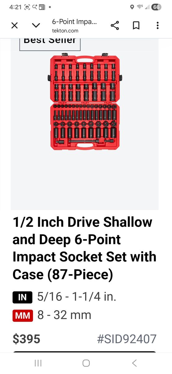 Tekton impact socket set