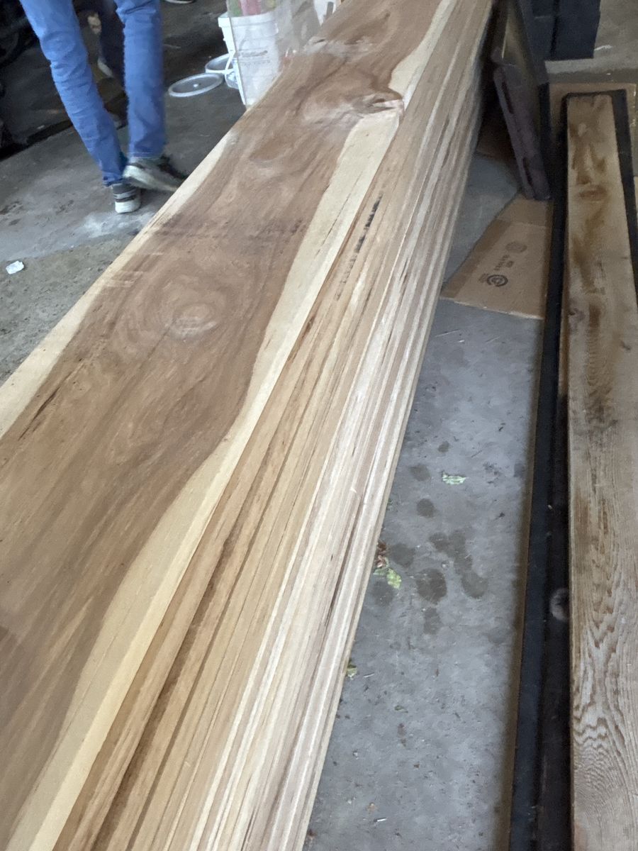 26 12ft by 10 inch hickory board wood planks