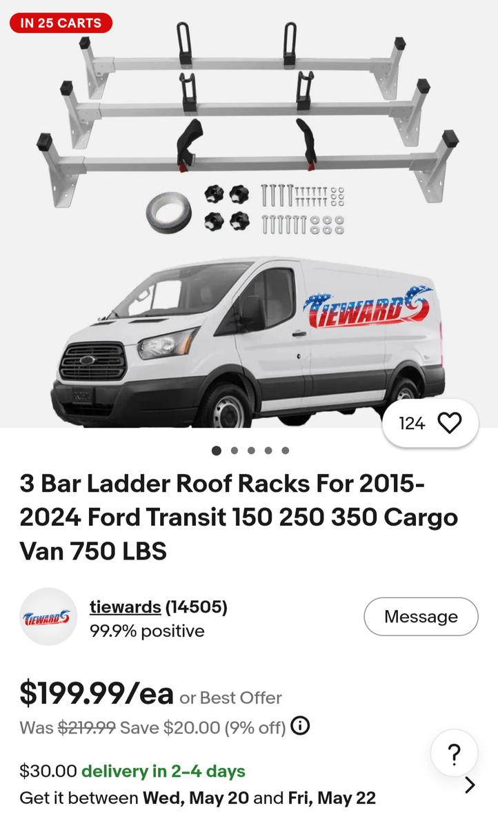 Ford Transit Van ladder rack
