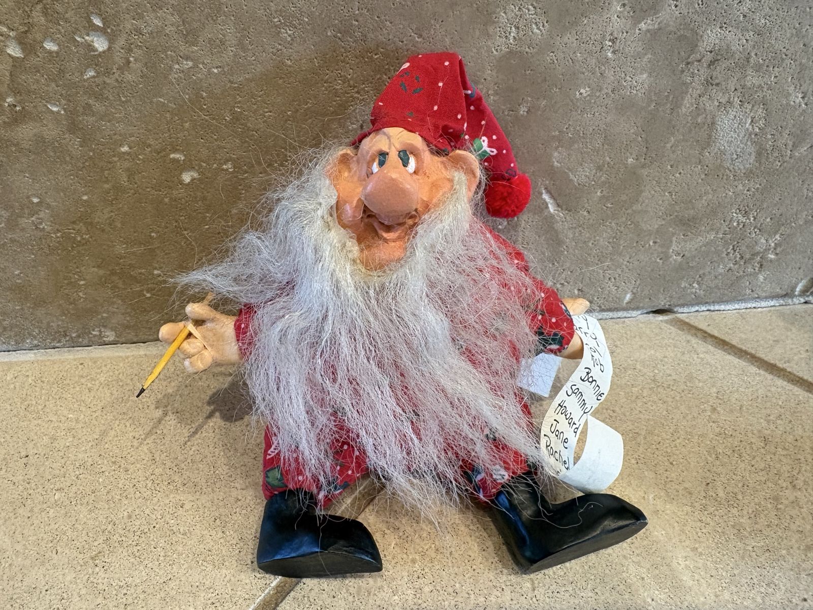Vintage Russ Berrie Elf or Santa w/ Naughty Nice List