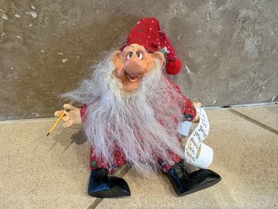 Vintage Russ Berrie Elf or Santa w/ Naughty Nice List