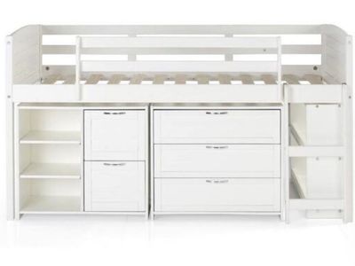 White Low Loft Bed **without shelves**