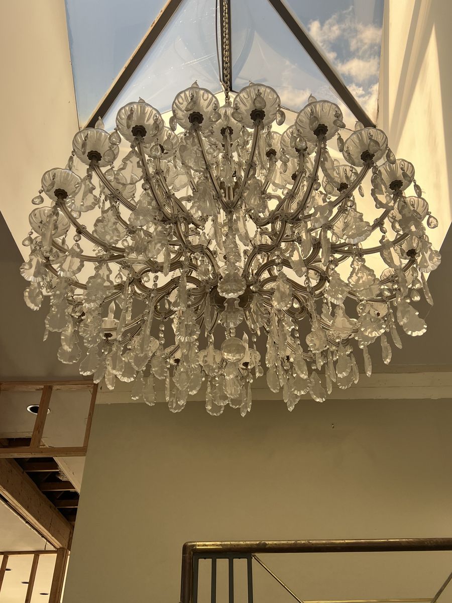 42" Vintage Crystal Chandelier