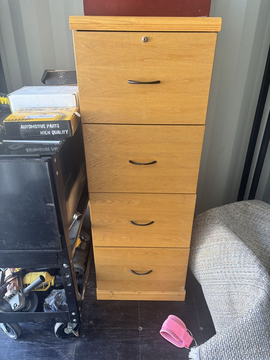 4 drawer oak filing cabinet