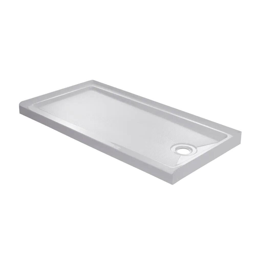 60x32 in. Shower Base, Right Drain, White