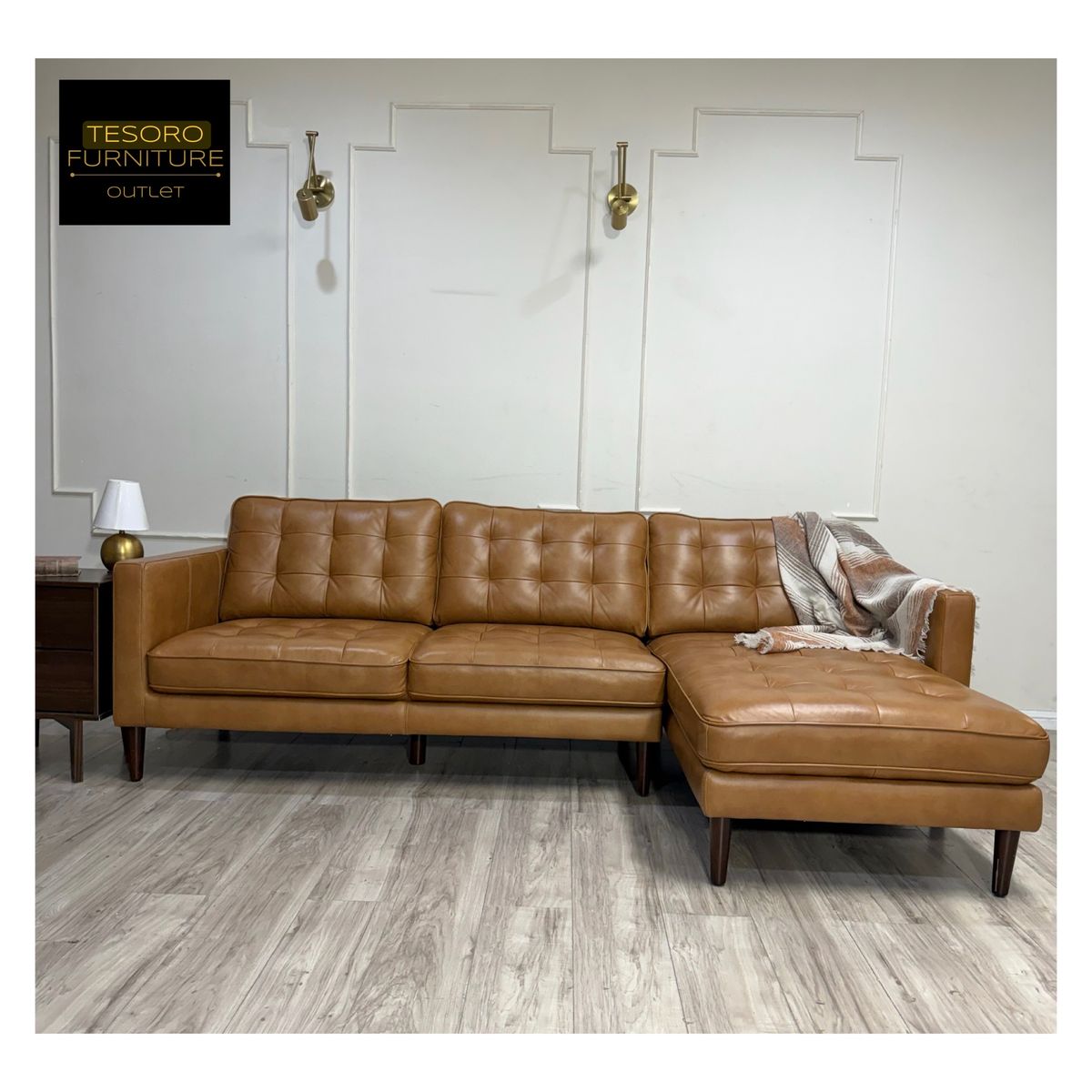 HARSTINE LEATHER SECTIONAL WE OFFER DELIVERY