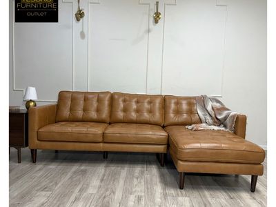 HARSTINE LEATHER SECTIONAL WE OFFER DELIVERY