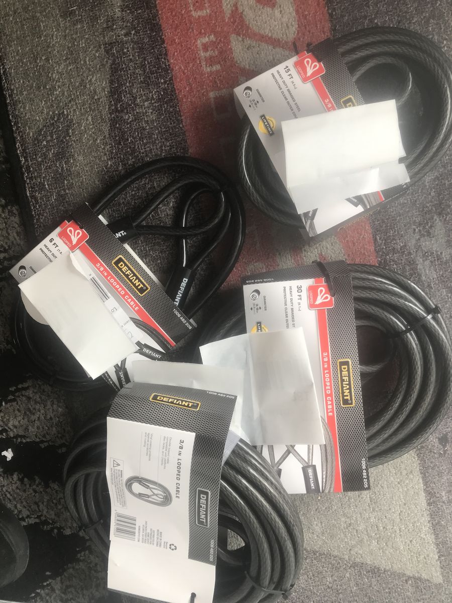 New defiant heavy duty looped cable s 6ft ,15ft or 30 ft