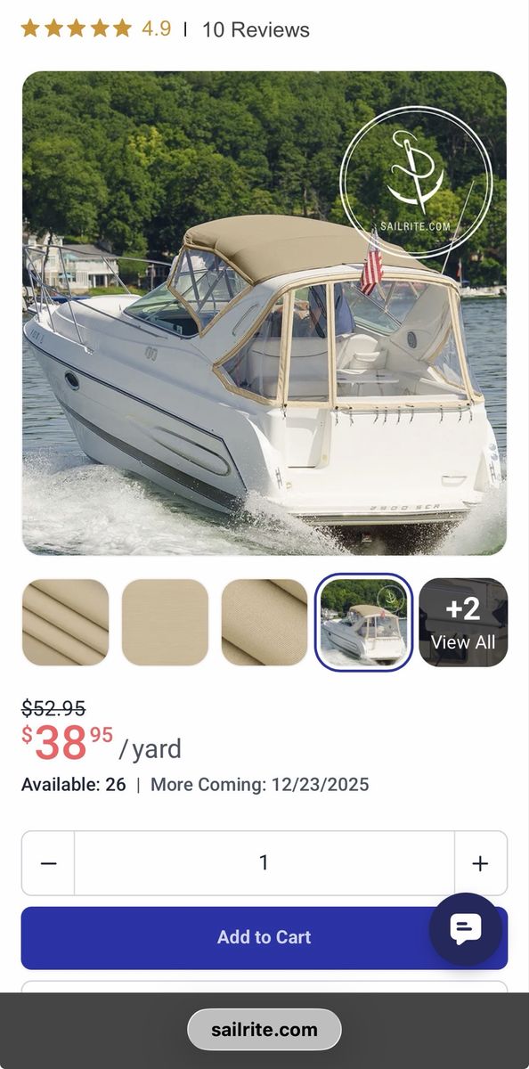 Sunbrella Marine fabric is intended for outdoor use