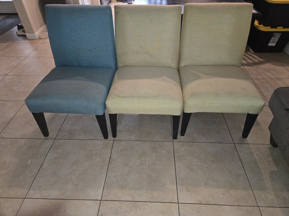 Three slipper chairs
