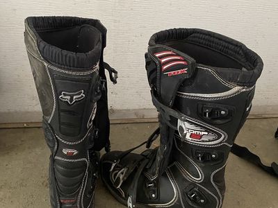 Motocross Boots, Chest Protector, and Elbow Guards