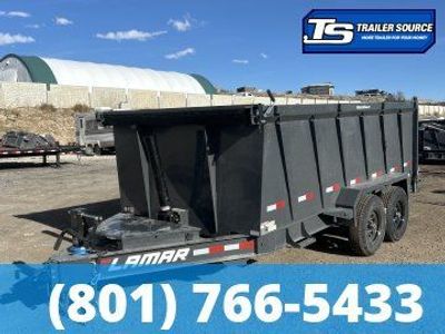 7x14 Lamar DT Dump Trailer - 48" Sides - 14K GVWR - Stabilizer Jacks, Telescopic