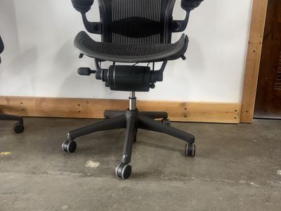 Herman Miller B Aeron Office Chair - Black Mesh, Adjustable Arms