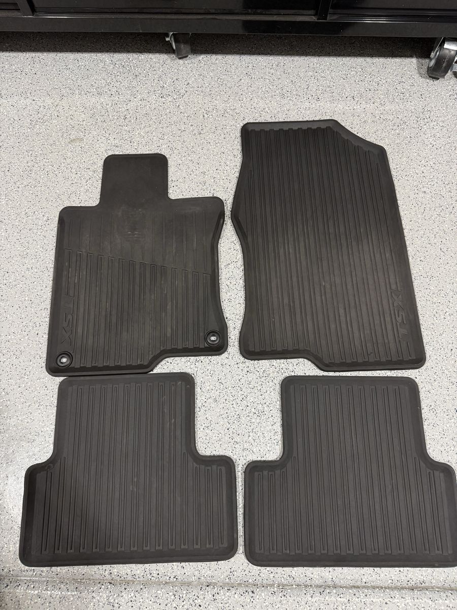 2009-2014 OEM Acura TSX Black All-Weather Rubber Floor Mats Set Front & Rear