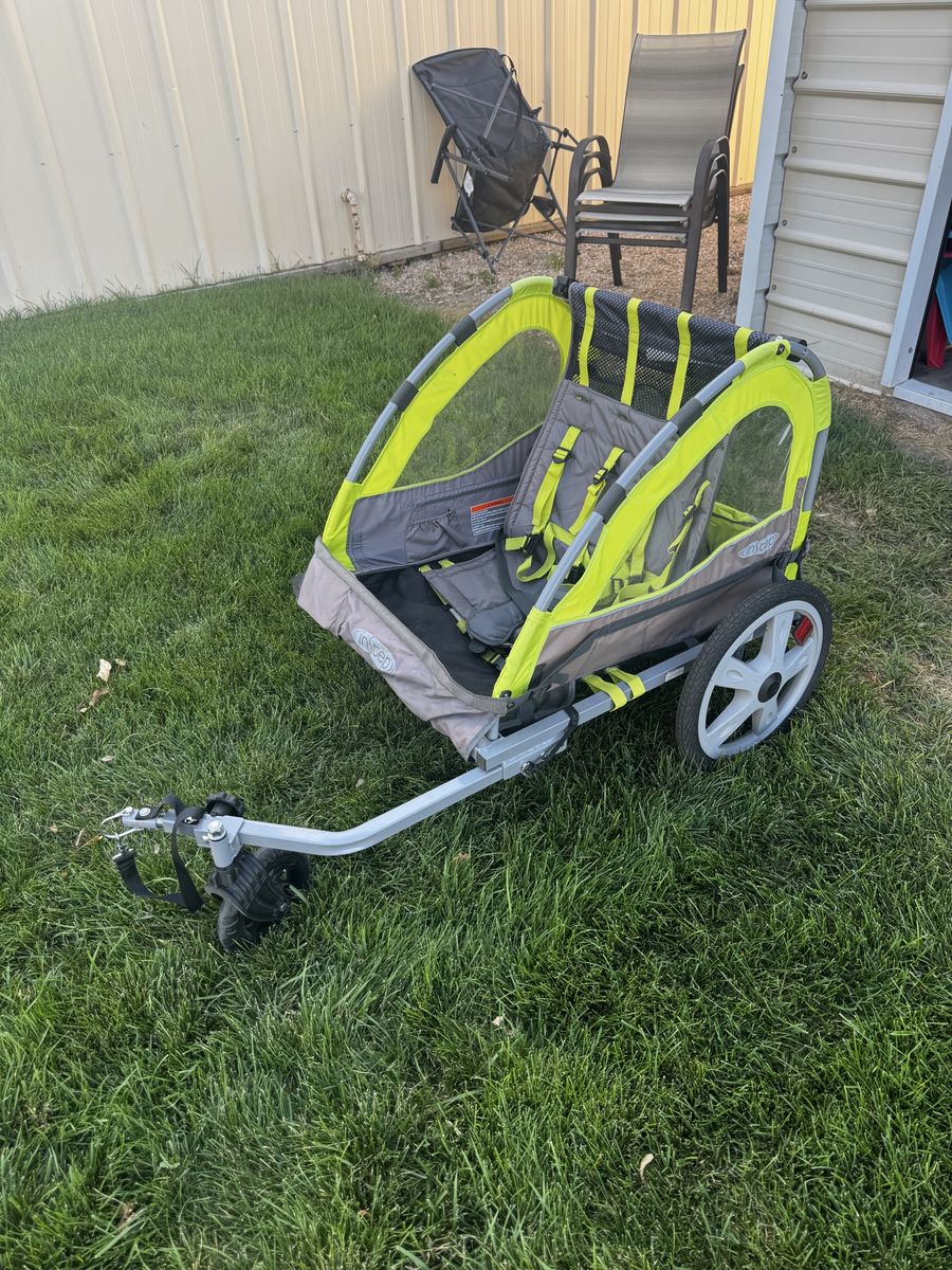 InStep Two-Seat Bicycle Trailer & Stroller - Green/Gray