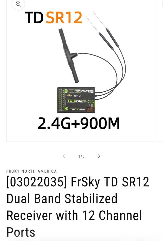 FrSky TD SR12 Dual Band Stabilized Receiver