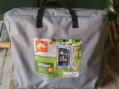 Ozark Trail Portable Camping Kitchen Organizer with Storage and Carry Bag